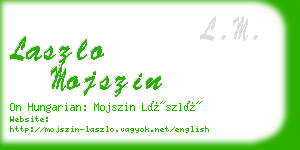 laszlo mojszin business card
